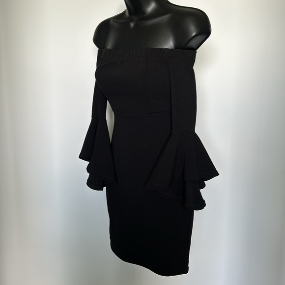 TEEZE ME Off-The-Shoulder Bodycon Dress Black Juniors size 0, Women’s XXS - Picture 8 of 16